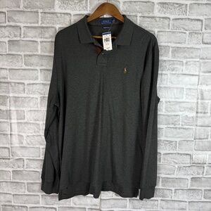 Polo Ralph Lauren Pima Soft Touch Bristol Gray Long Sleeve Collared Shirt Men XL
